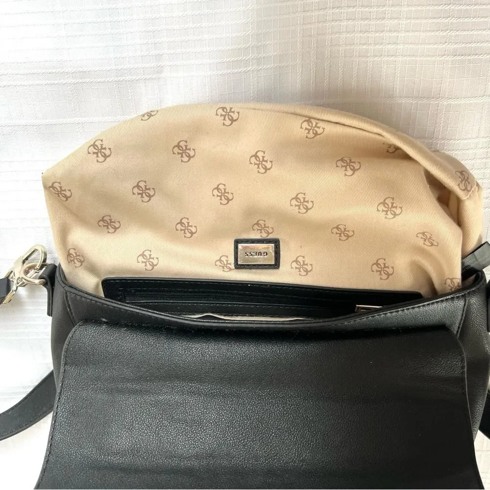 Guess Lani Crossbody Top Handle Adjustable Strap Flap Vegan Bag Purse